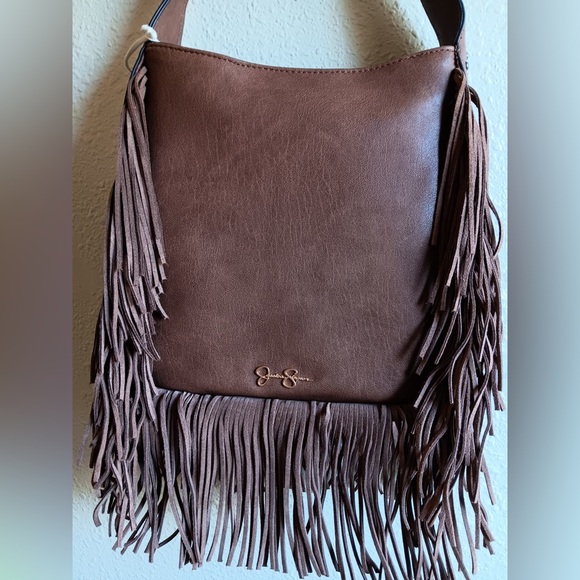 Jessica Simpson Brown Bag with Fringe - Picture 1 of 13